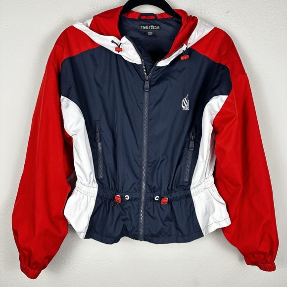 Nautica Jackets & Blazers - Nautica Reissue Jacket Women Small Red White Blue Colorblock‎ Peplum
